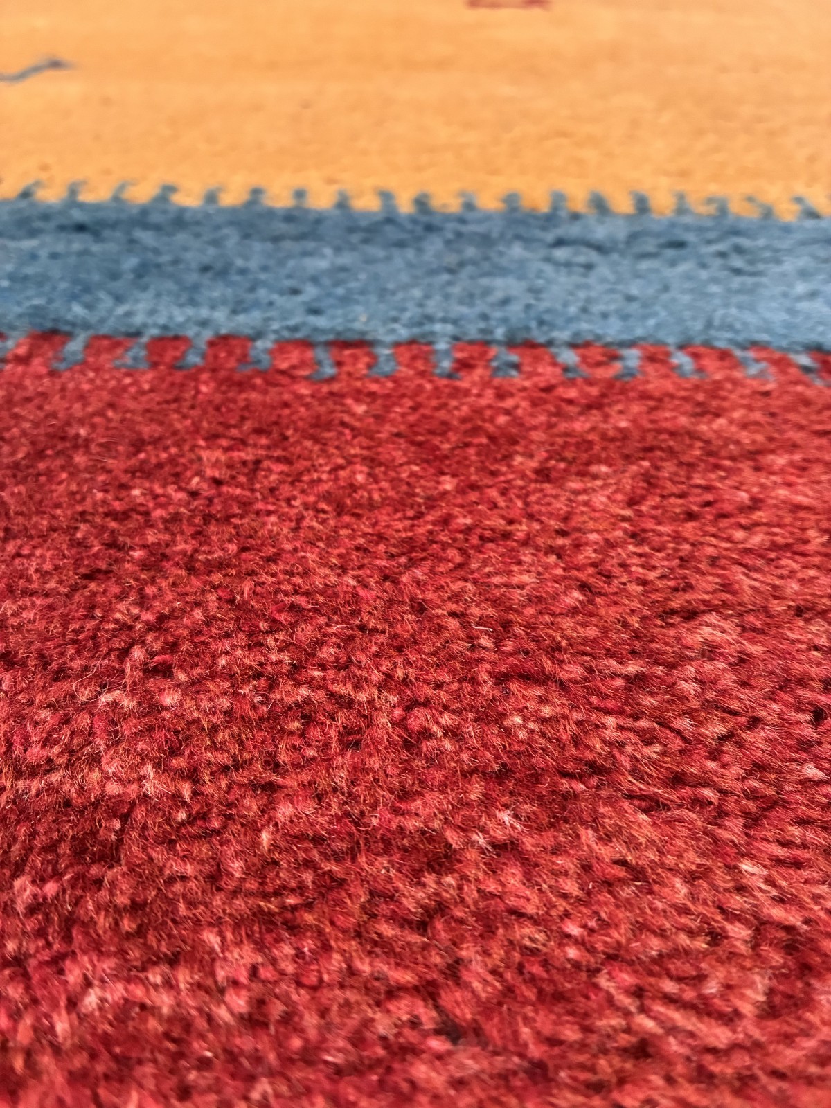Vintage Anatolian Rug 5×8 Yellow Red Blue Wool Hand Knotted Thick Plush Area Rug