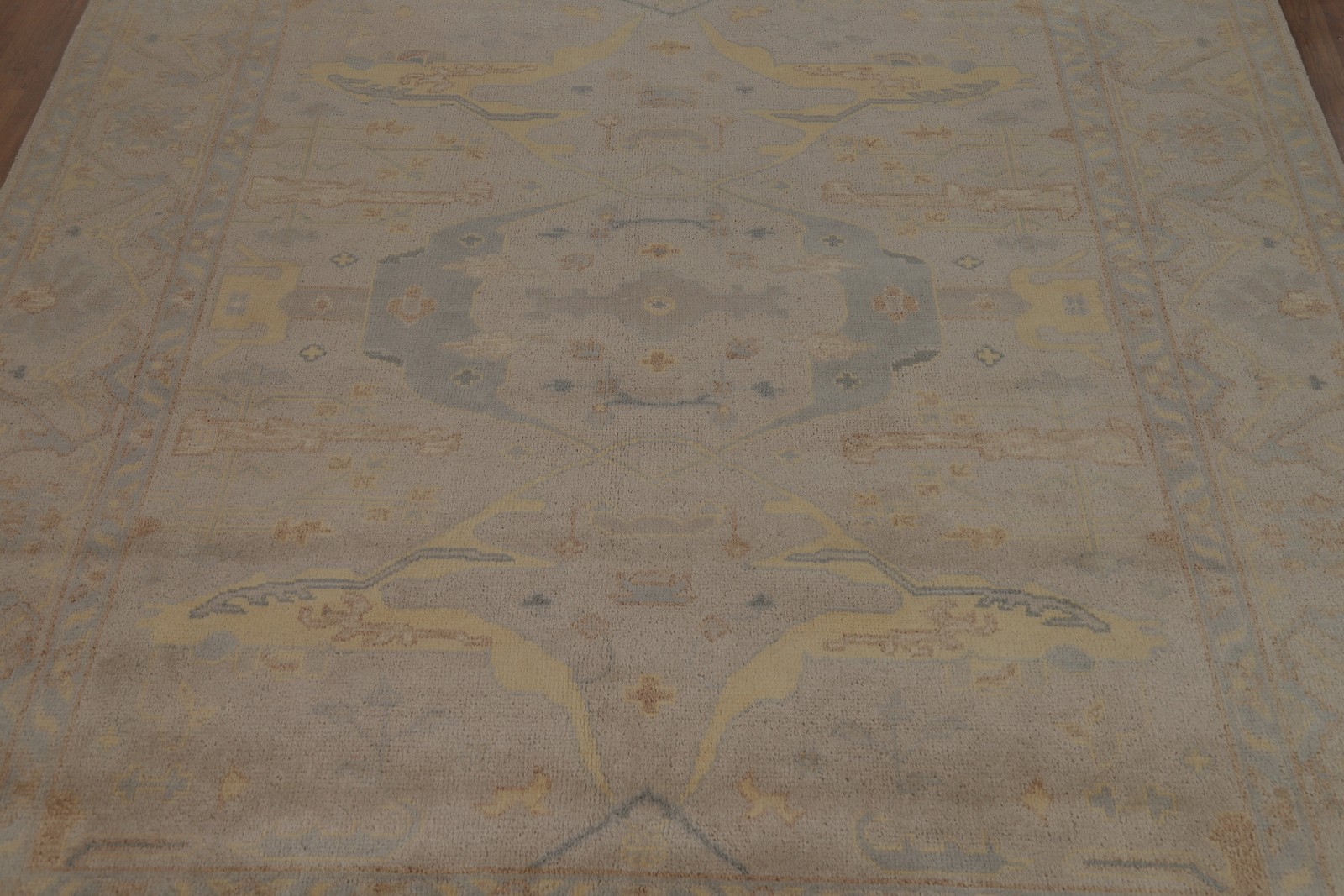 Earth Tone Camel Oushak Style Area Rug 8×10 Ft Hand-Knotted Indian Wool Carpet