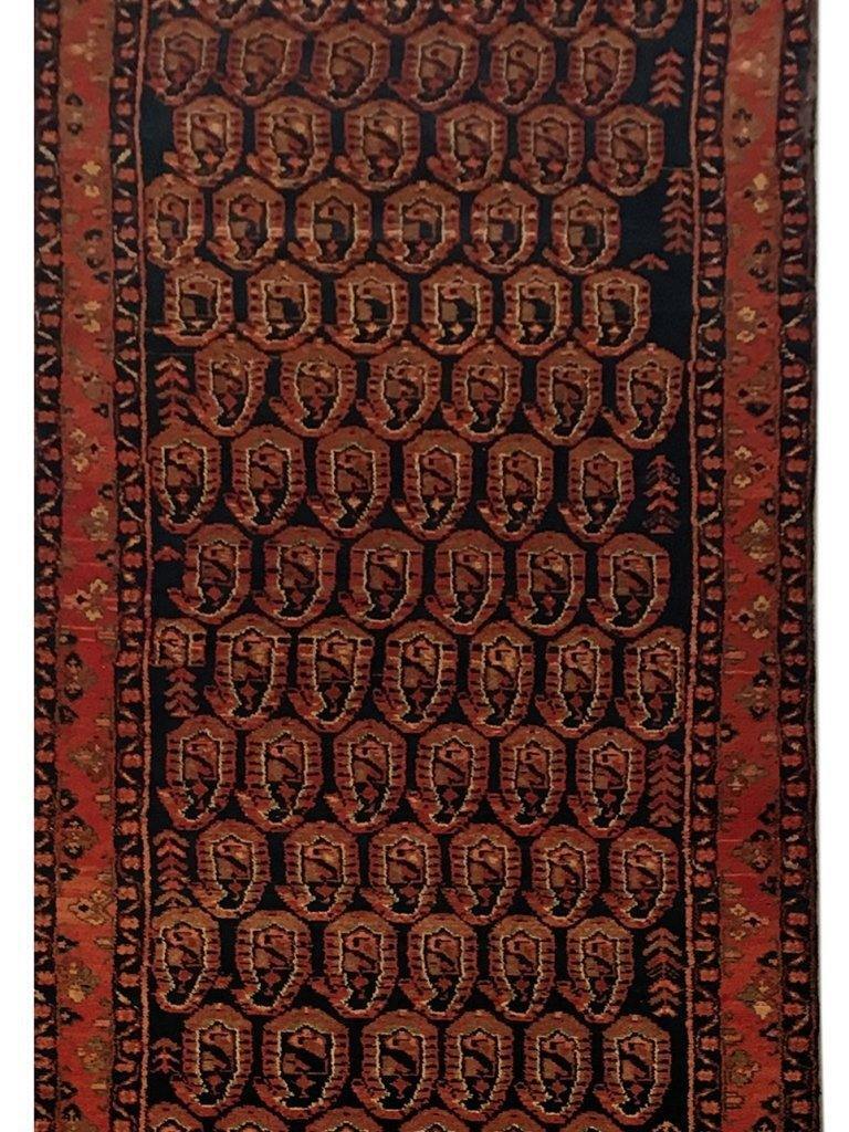 4′ x 17′ Brown Rust Traditional Hamaadan Rug 81531