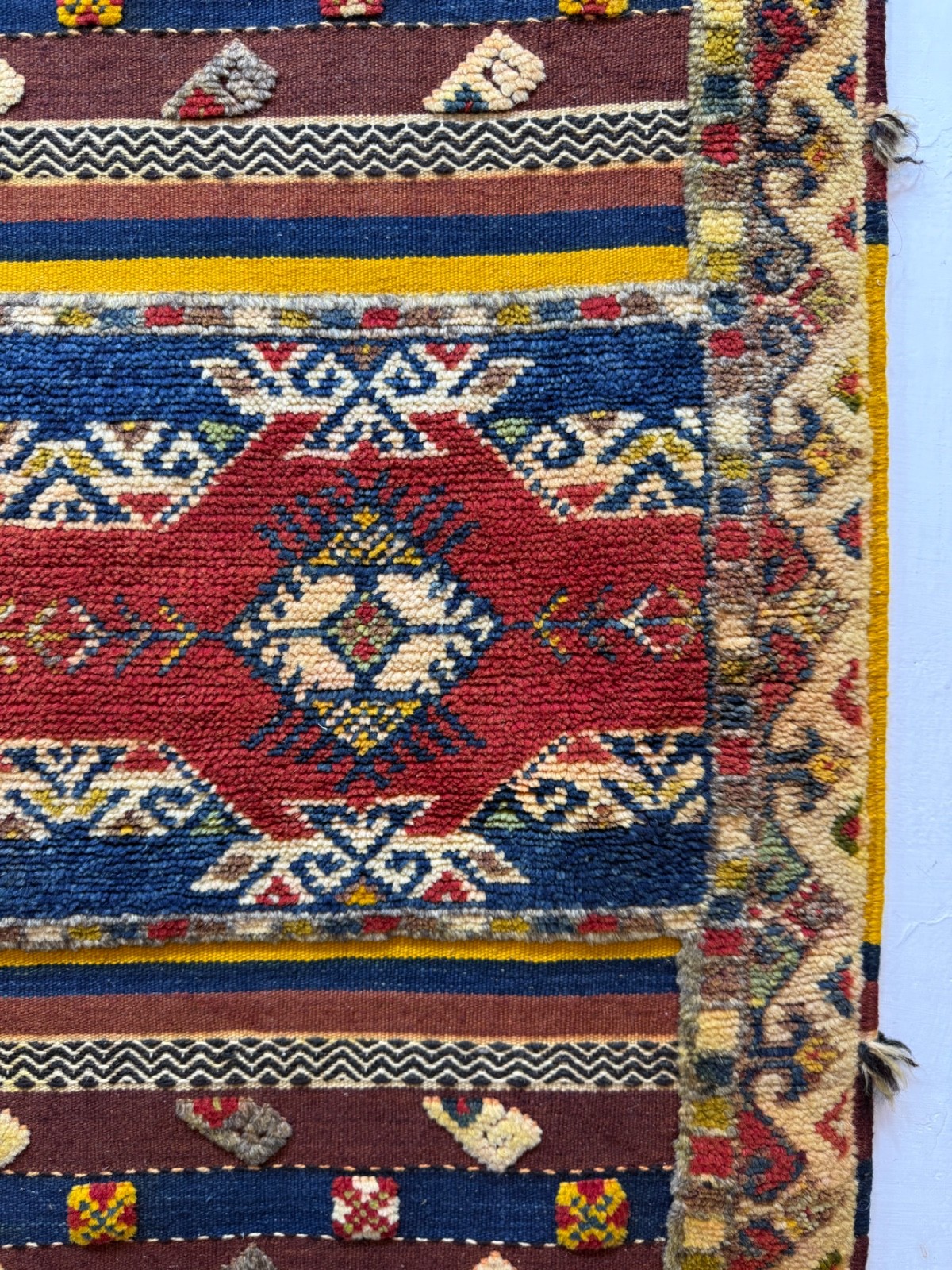 Vintage Fabulous Hand Made Moroccan Wool Kilim Rug Carpet 206×112 Cm