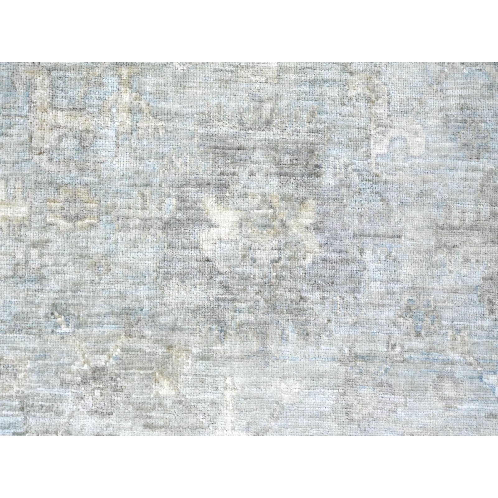 7’9″x7’9″ Blue Washed Out Peshawar Hand Knotted Wool Round Oriental Rug 22960