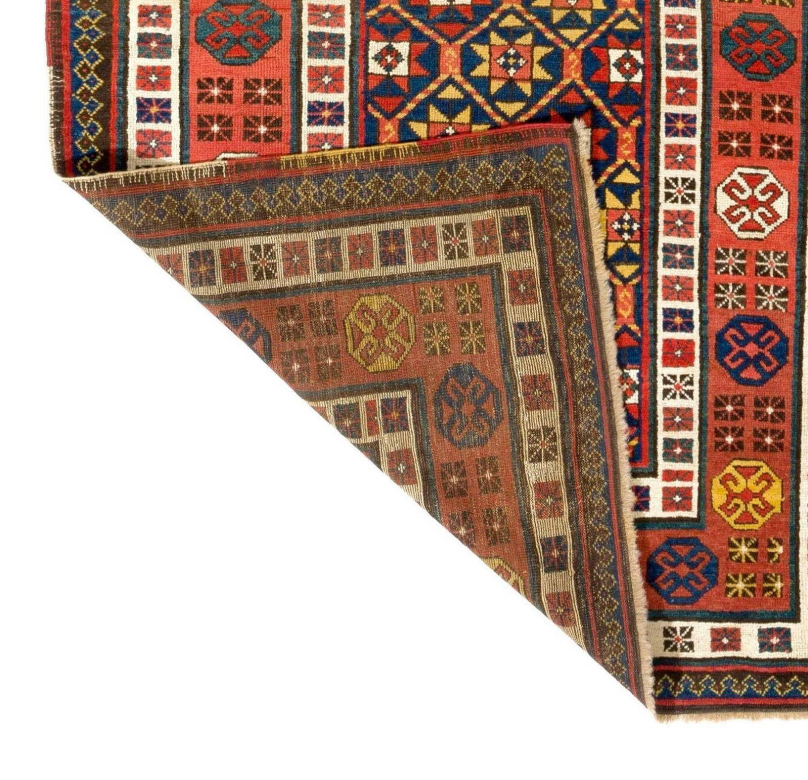 3.7×8 Ft Antique 19th Century Caucasian Talish long Rug, Circa 1875