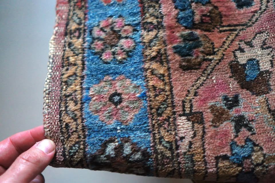 Beautiful Hand-Made Vintage Lilihan Floral Runner Floor Area Rug ~9.2 ft x 3 ft