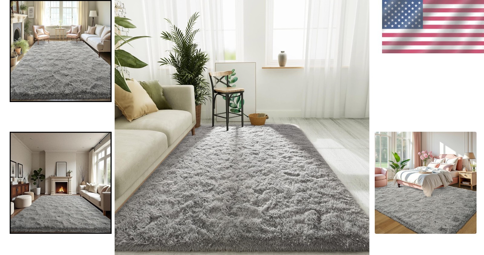 Elegant Gray 4′ x 6′ Indoor Rug – Soft, Durable, and Easy to Clean for Families