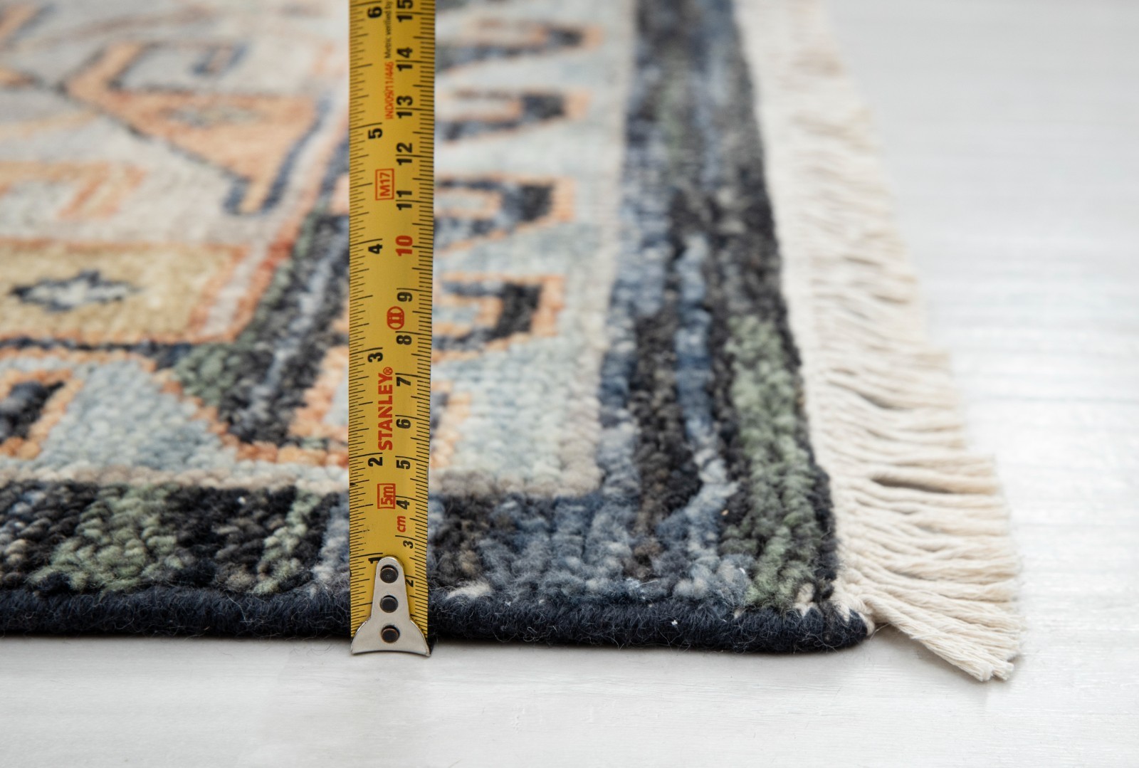 10×14 Charcoal Beige Border Decorative Kismet Oushak Inspired Handmade Wool Rug