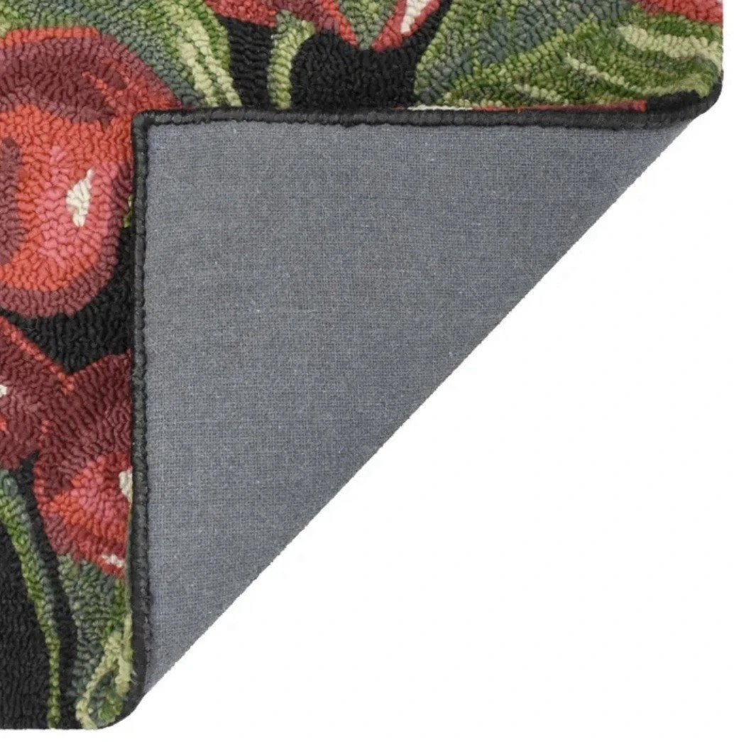 Spring Hooked Accent Rug, 22” x 38” Cherries Memory Foam Underfoot