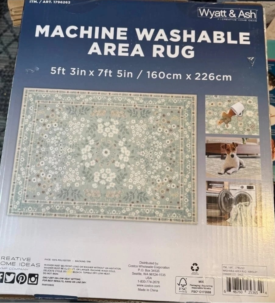 Wyatt & Ash Washable Rug Kinsley 5ft 3in x 7ft 5in