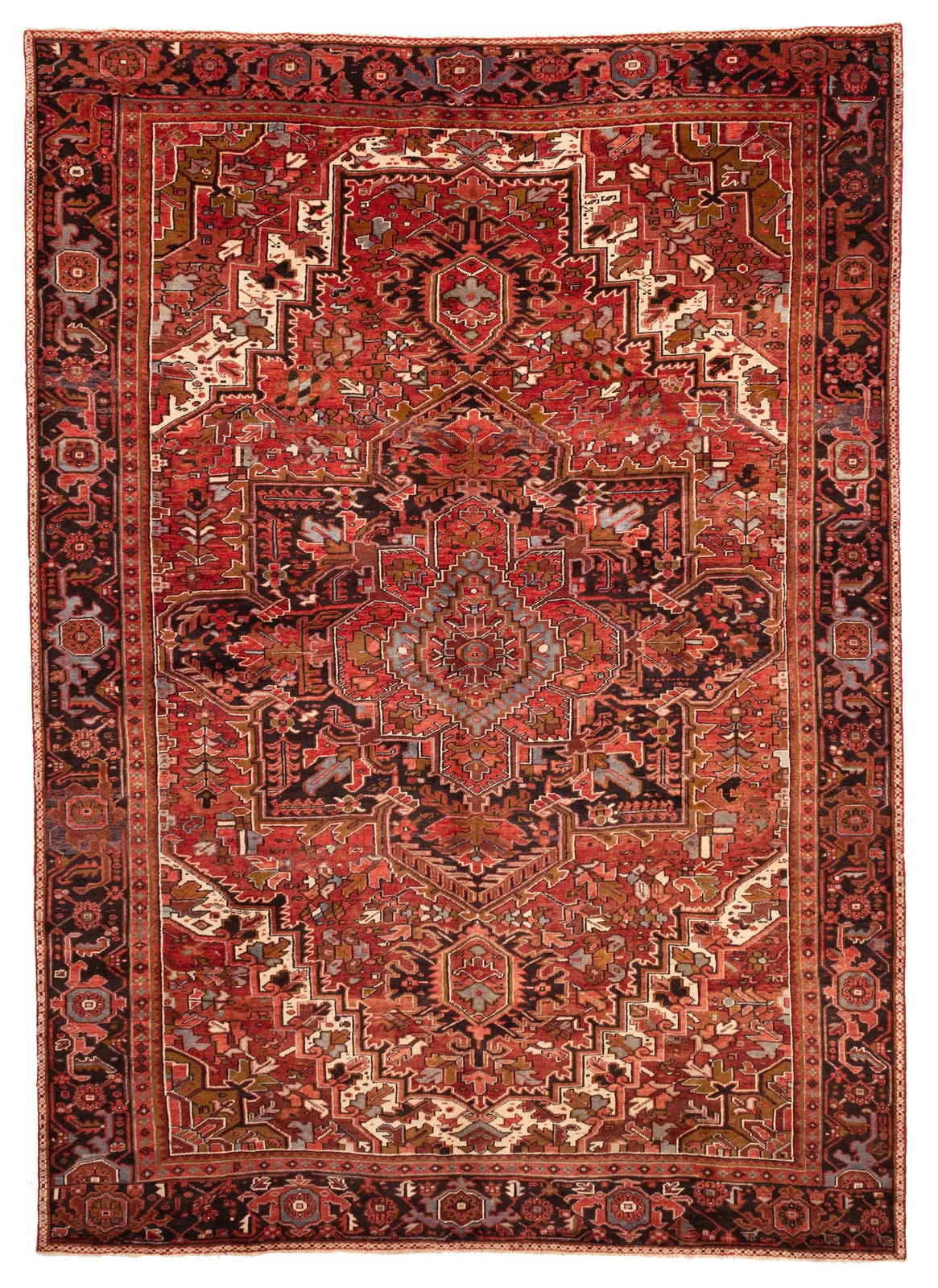 Vintage 9’4″ x 12’8″ Traditional Hand Knotted Vegetable Dye Wool Area Rug