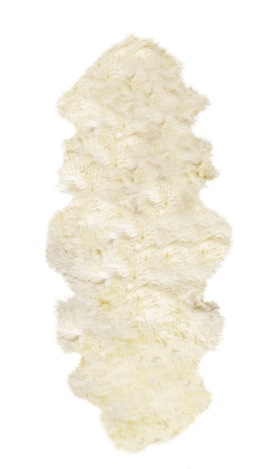 Natural New Zealand Sheepskin Double Curly Rug | Natural | 2’x6′