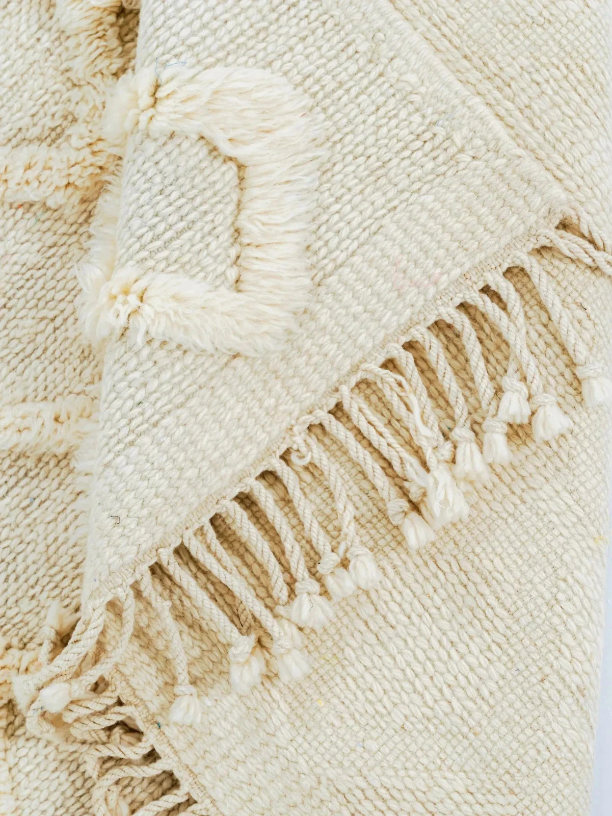 Hand Knotted Beni Ourain Rug Plush Wool Moroccan Berber Carpet for living rooms
