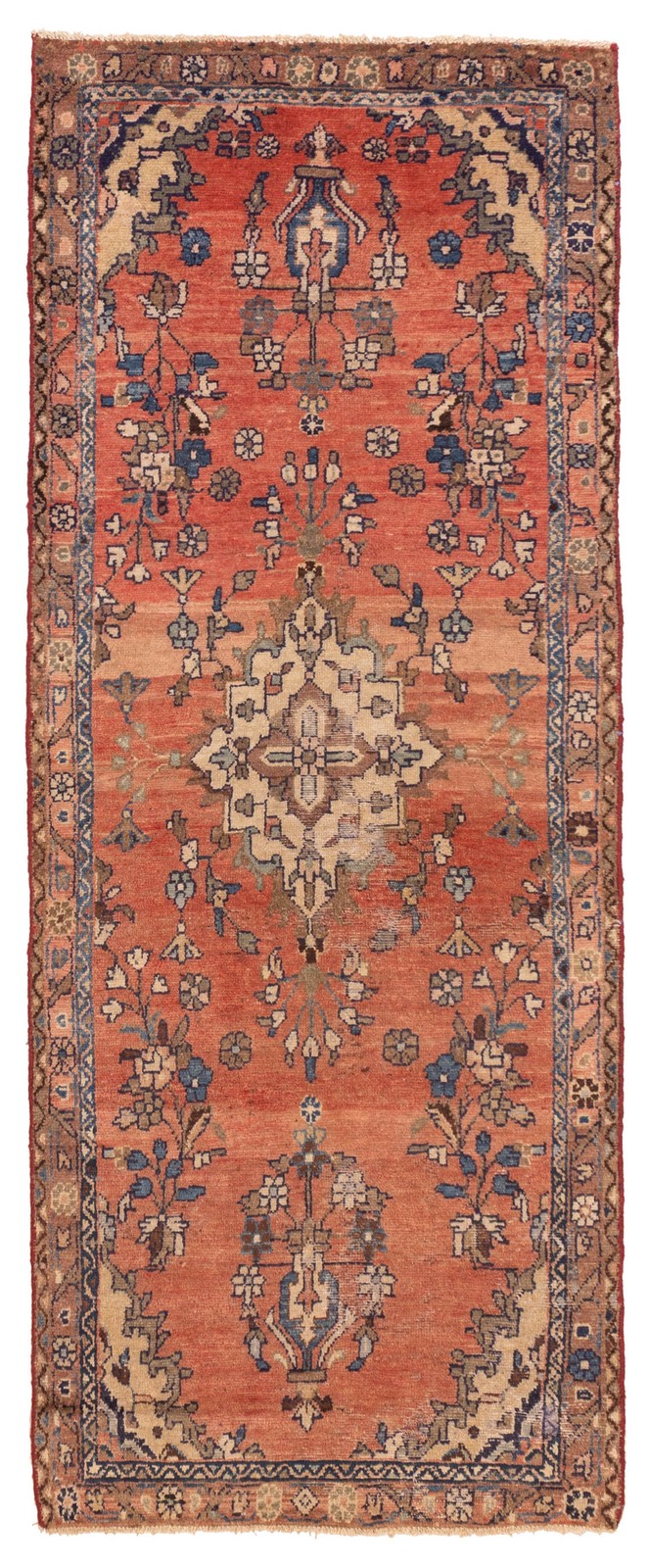 Vintage Hand-knotted Runner Rug 3’3″ x 8’6″ Traditional Oriental Wool Carpet