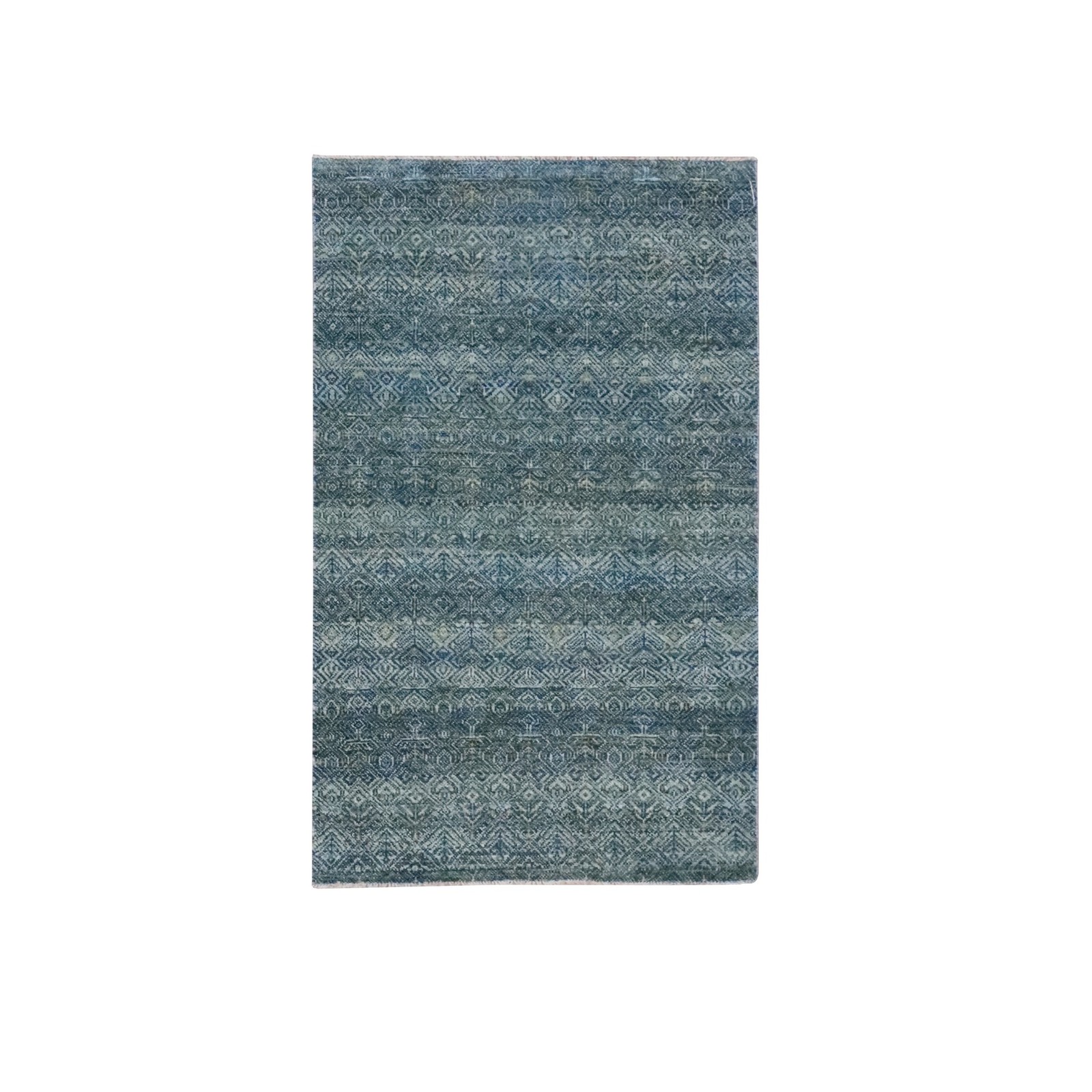 3’x5′ Ocean Blue Kohinoor Herat Pattern Wool Hand Knotted Oriental Rug R76880