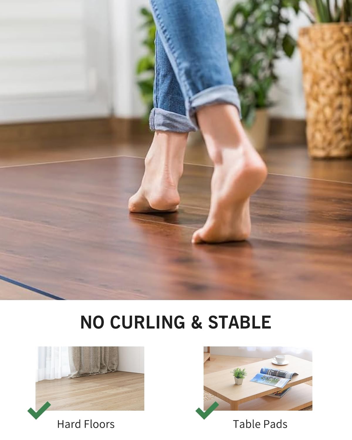 Clear Floor Mat for Home, 4’×6′ Large Non-Slip Plastic Rug for Under Kitchen …