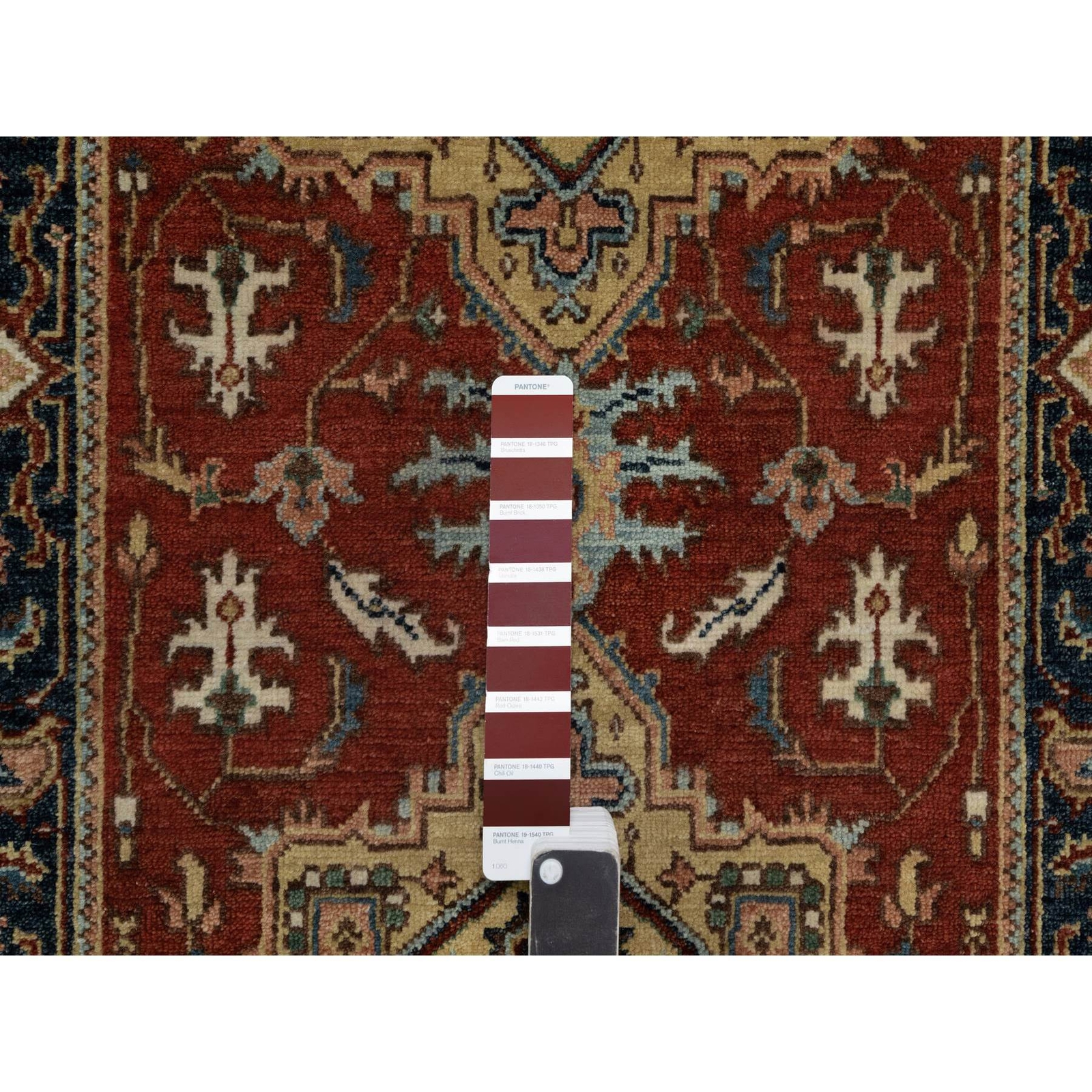 2’6″ x 8′ Ruby Red Hand Knotted Heris Revival New Zealand Wool Runner Rug R91240