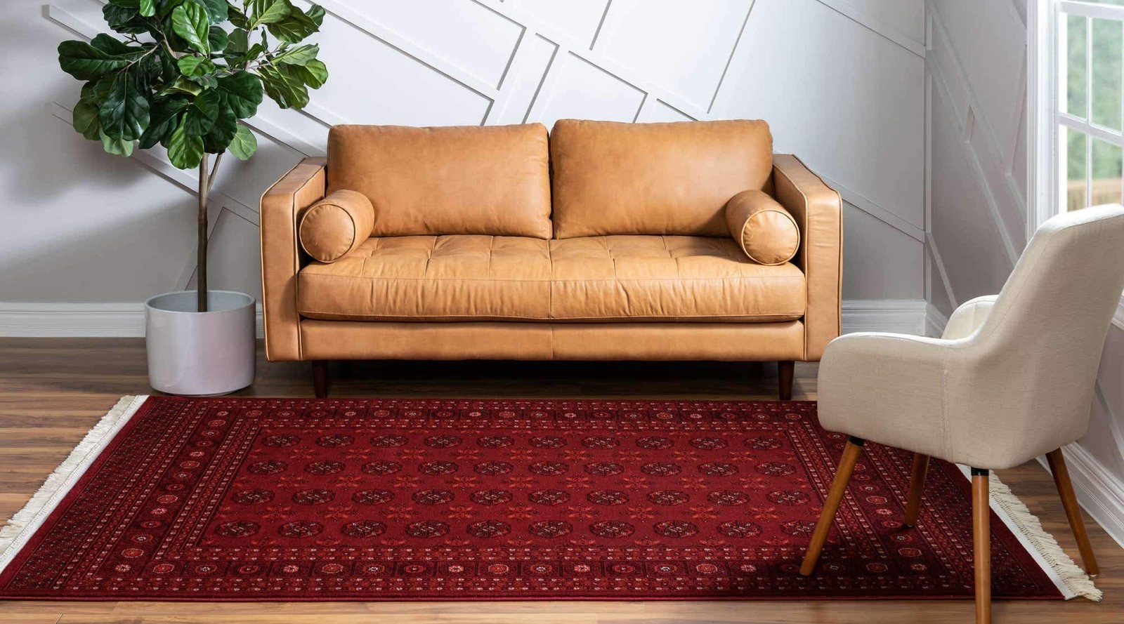 Tekke Collection Over-Dyed Saturated Traditional Torkaman Area Rug, 4 ft x 6 …