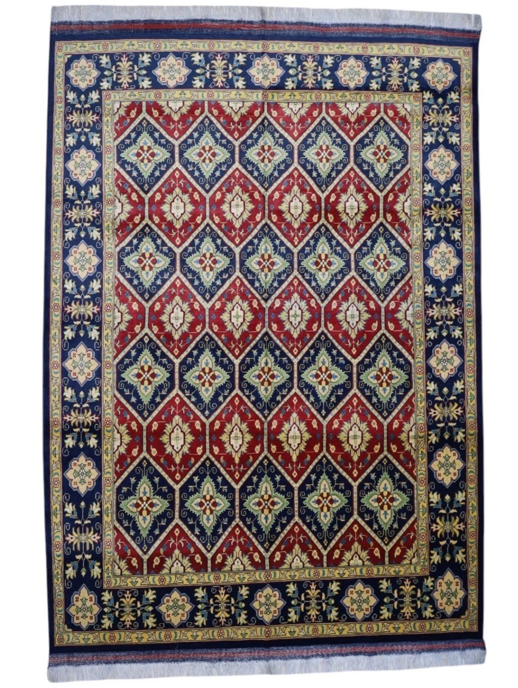 Hand-Knotted Afghani Kashi Wool Rug – 6’8″ x 9’4″