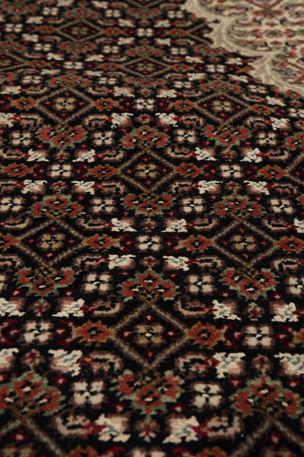 6.5 x 6.8 SQUARE Hand-Knotted Wool and Silk Mahii Tabriiz Rug #F-3064