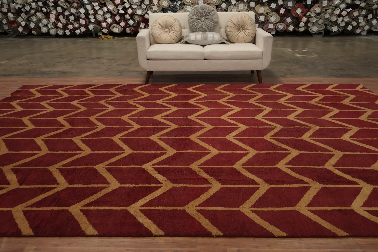 Chevron Moroccan Large Rug 10×14 for Living Room or Bedroom Handmade Wool Carpet
