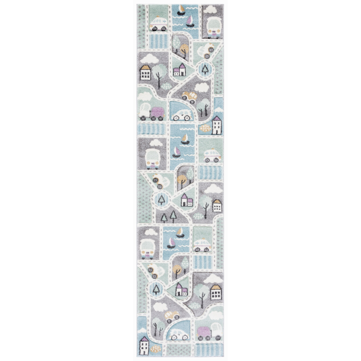 SAFAVIEH Carousel Kids CRK193F Grey / Light Blue Rug