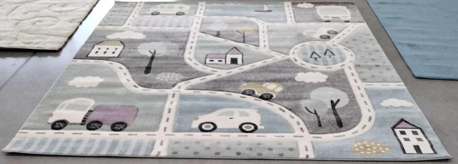 GREY / LIGHT BLUE 8′ X 8′ SQ Back Stain Rug Reduced Price 1172756539 CRK193F-8SQ