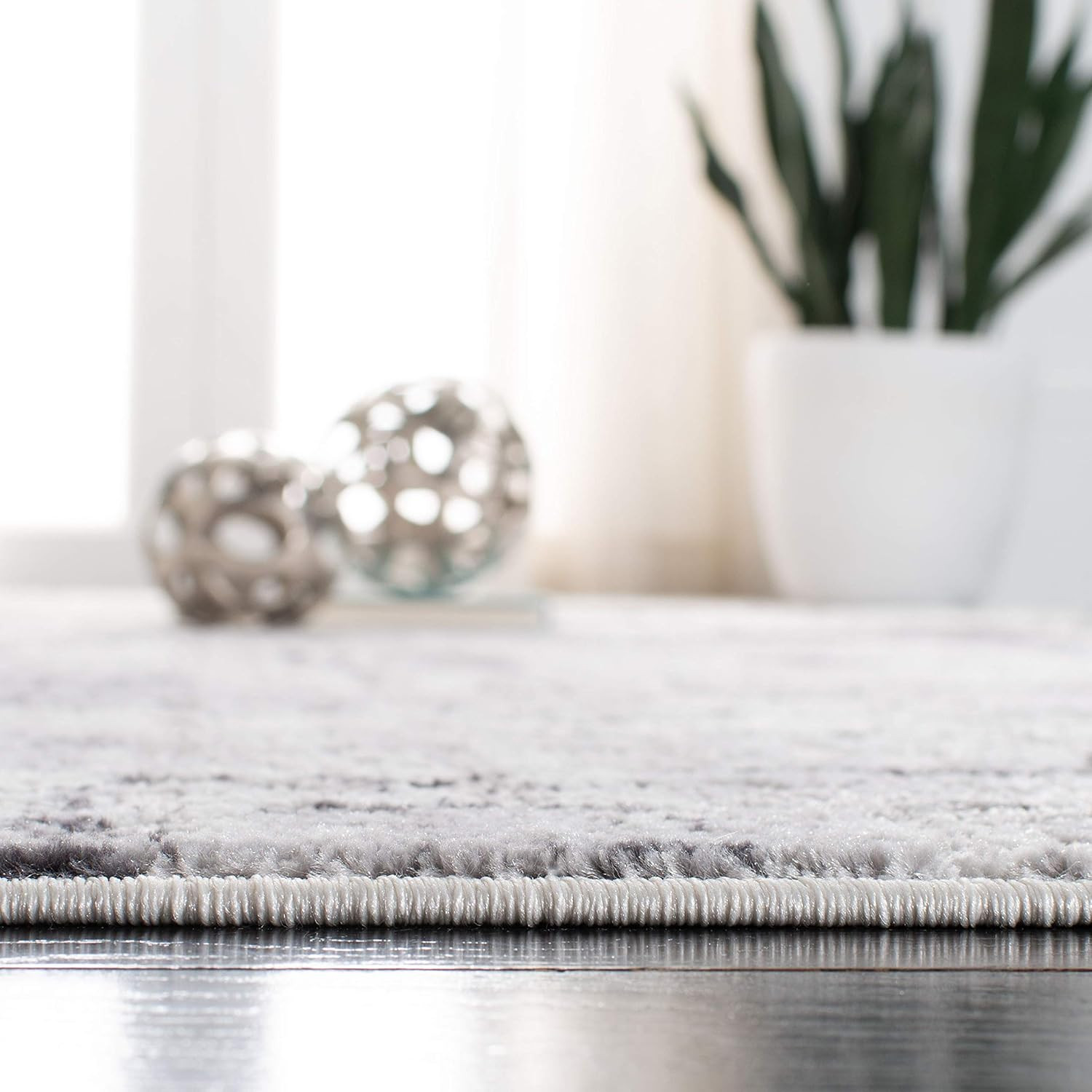 Amelia 9′ x 12′ Modern Abstract Area Rug, Grey & Charcoal