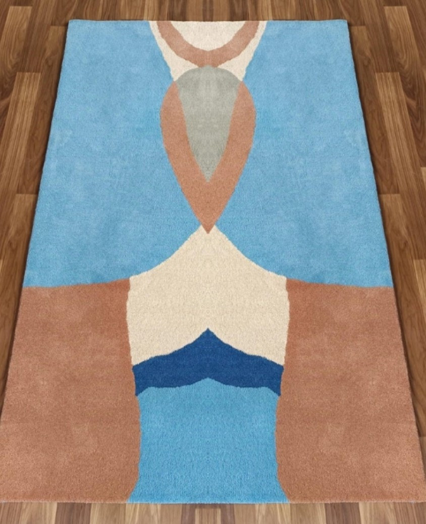 Ksrugs Geometric Design Woollen Rug Handmade Tuffted Carpets