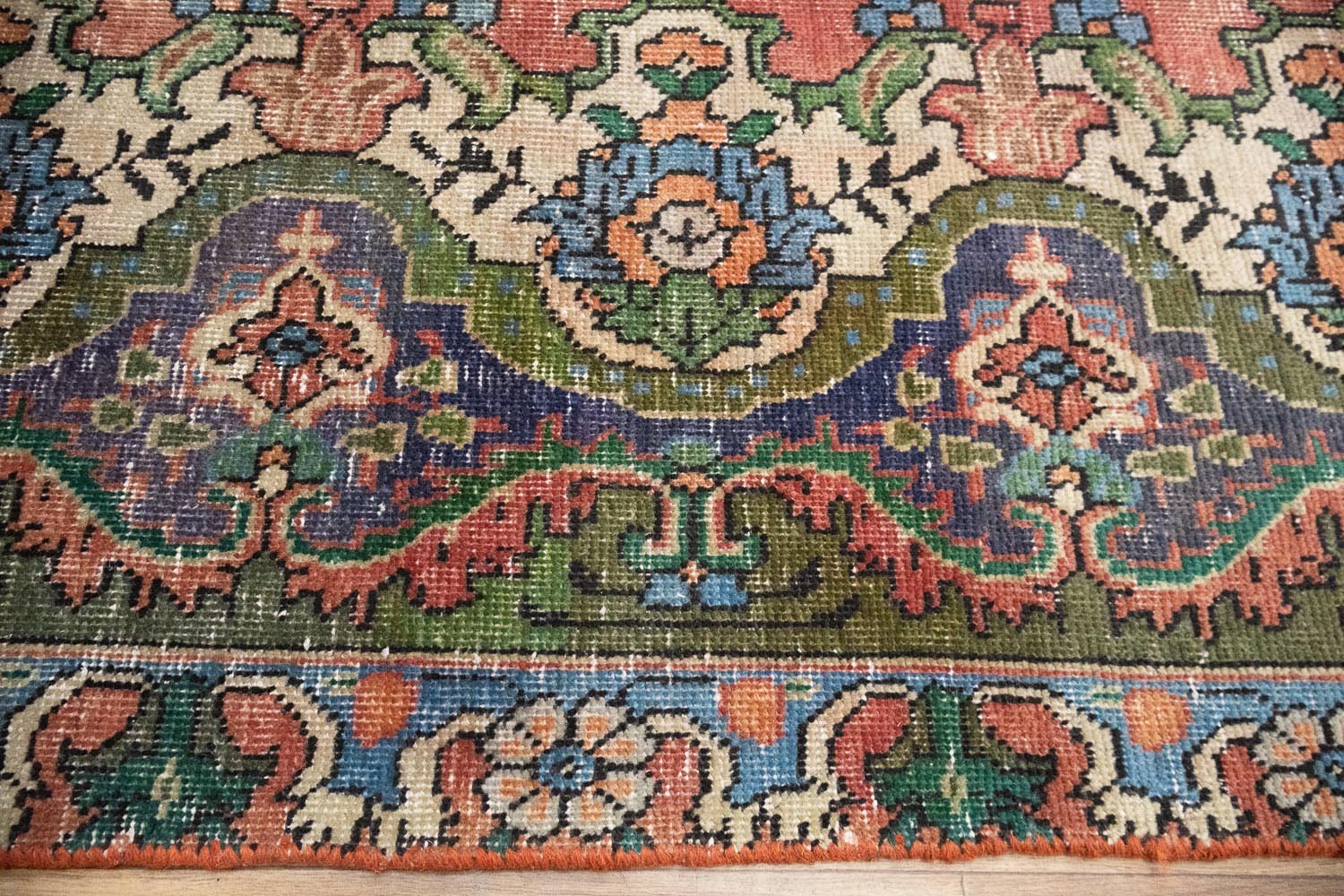 Semi-Antique Distressed Muted Colors Oriental Rug Extra Large Carpet 10×13 Ft