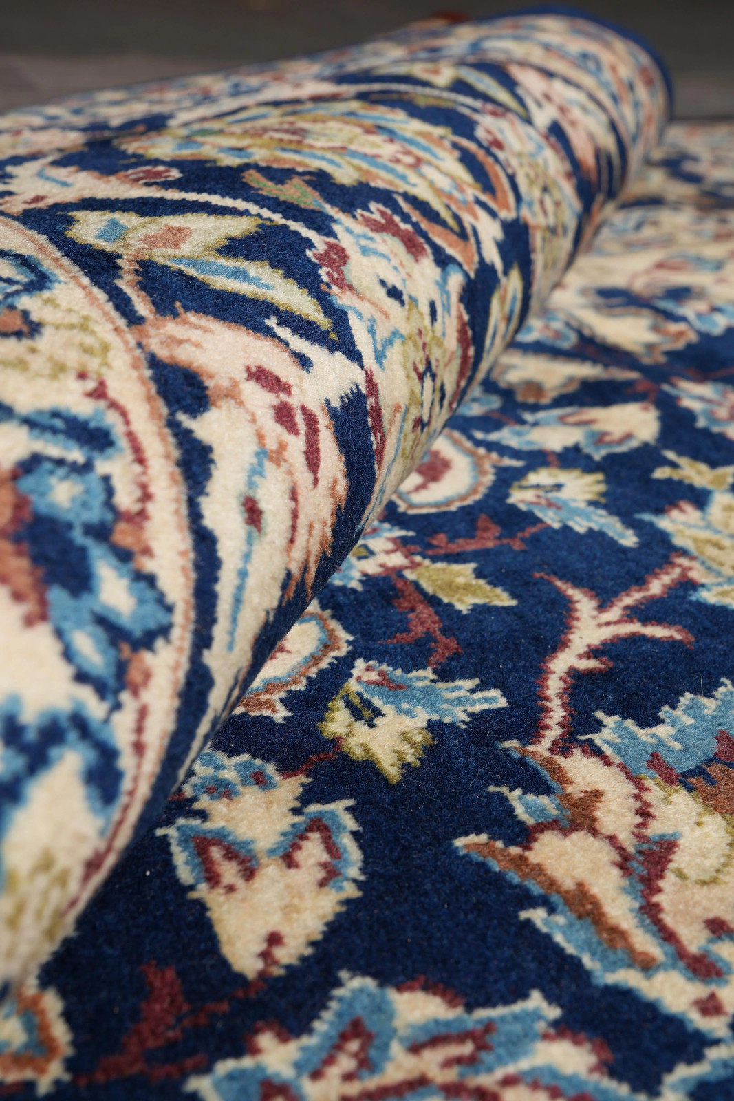9 x 13 Perrsian Najafabad Esfahaan Wool rug Navy Blue #F-4131