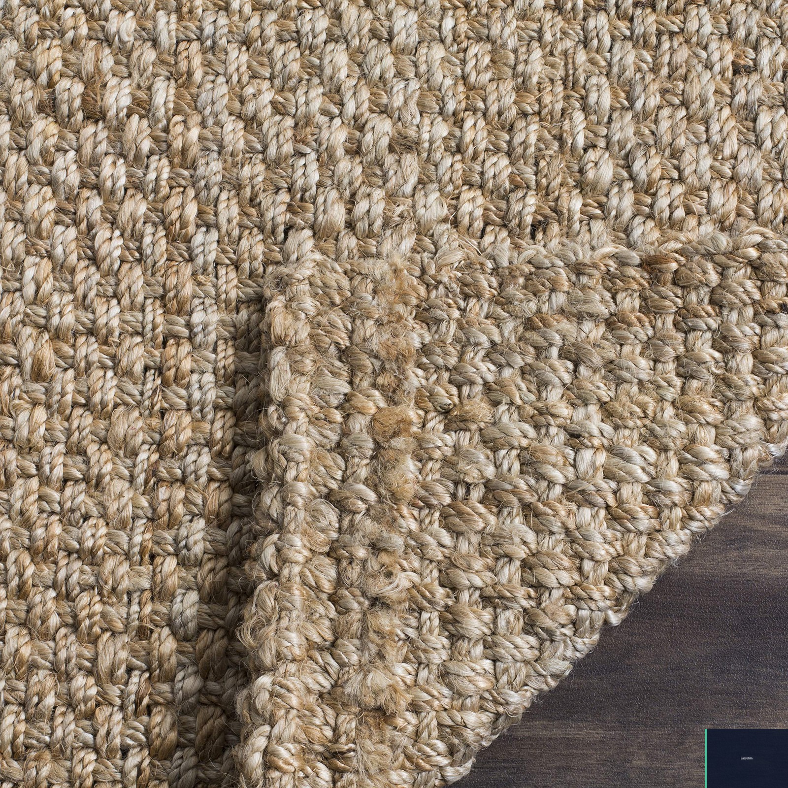 Area Rug 2 x 3 Feet Jute Natural Handmade Basketweave Flat Woven