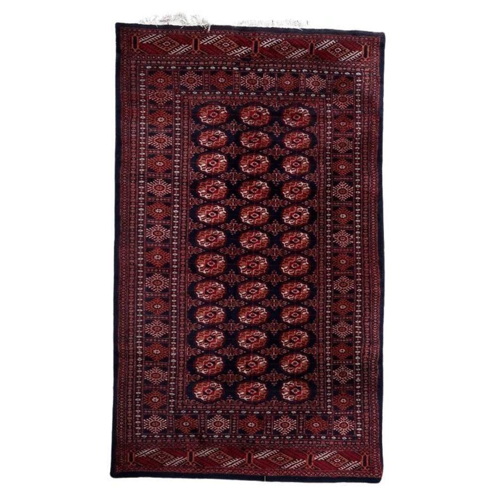 Handmade Vintage Uzbek Bukhara Rug 5′ x 8.3′ (153cm x 254cm) 1960s – 1С1151