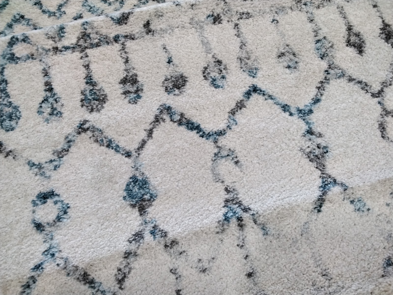 IVORY / TURQUOISE 10′ X 13′ Back Stain Rug, Reduced Price 1172743396 TUL270B-10