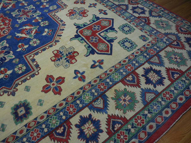 VGE DYE TURKIS CAUCASIAN GEOMETRIC TRANSITIONAL DESIGN 13×13 FT ORIENTAL RUG