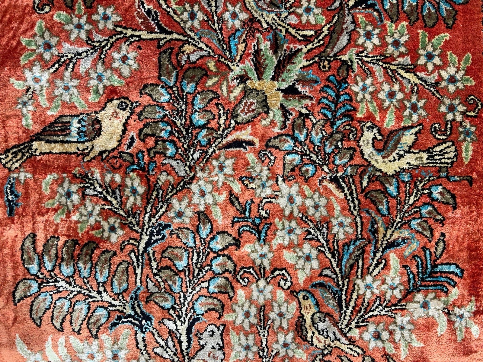 3×5 Luxurious Fine Hand-Knotted 100% Silk Pictorial Persiane Qume Rug Handmade