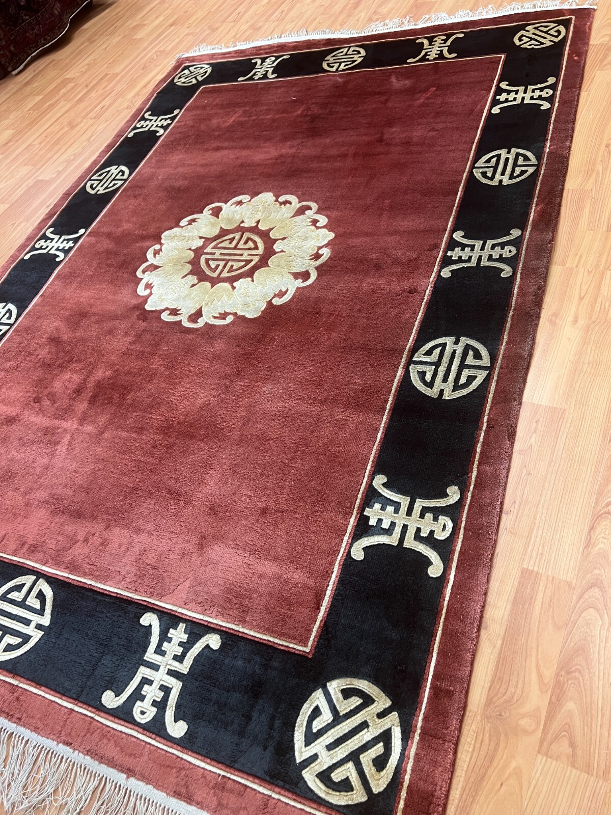 4′ x 6′ Chinese Art Deco Oriental Rug – Full Pile – 100% Silk – Hand Made