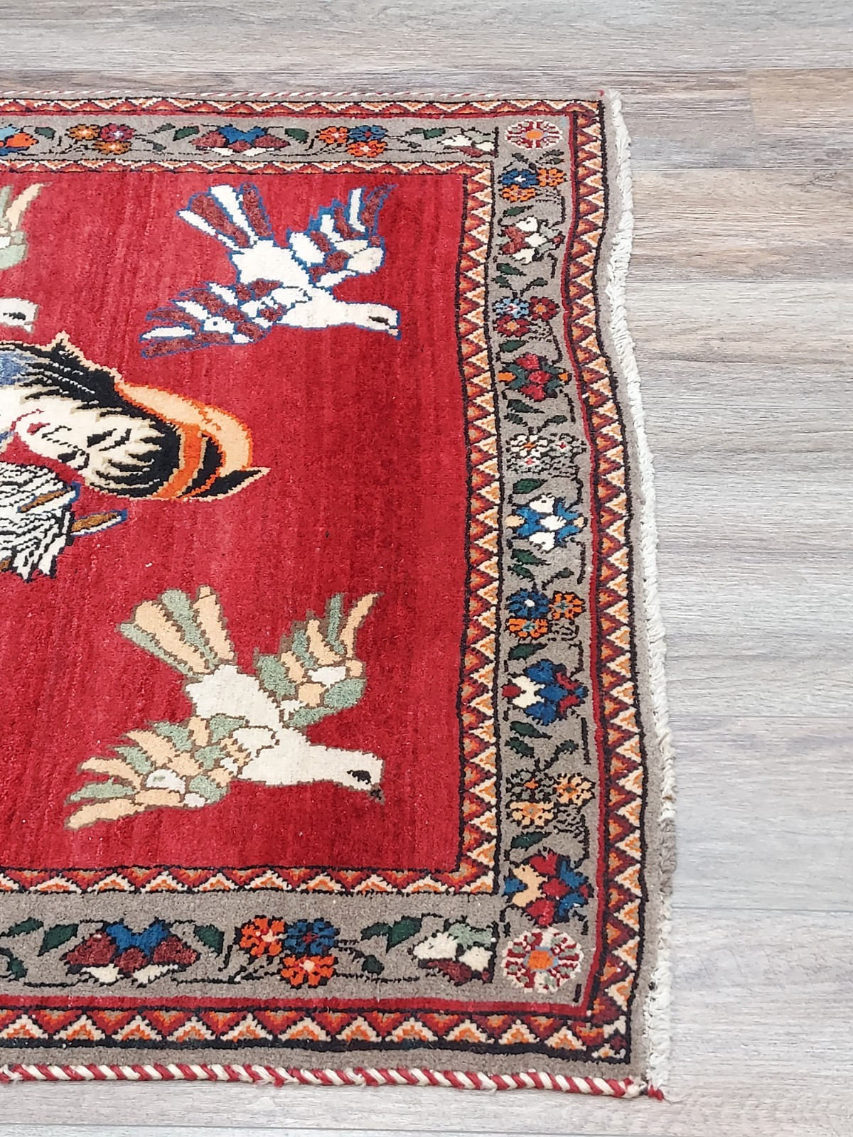 (Tree Of Life) Birds Deer Turkish Village Life Bohemian Turkish Rug, 4×6 Ft