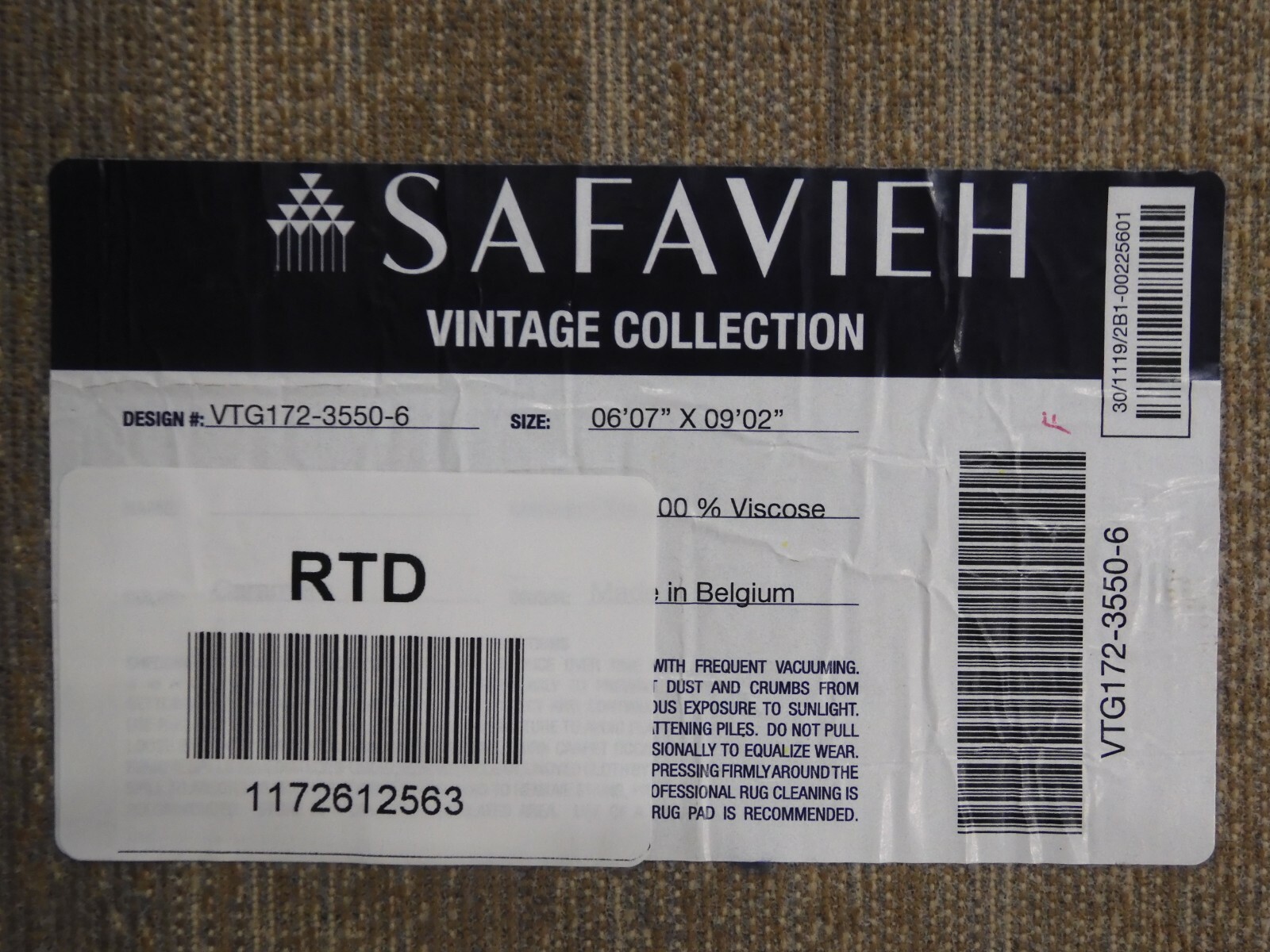 CARAMEL 6′-7″ X 9′-2″ Back Stain Rug, Reduced Price 1172612563 VTG172-3550-6