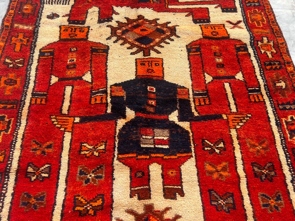 Pictorial Rug,Antique Rug,Afghan Rug,Turkish Rug,Boho Rug,Taimani Rug 5×13 ft