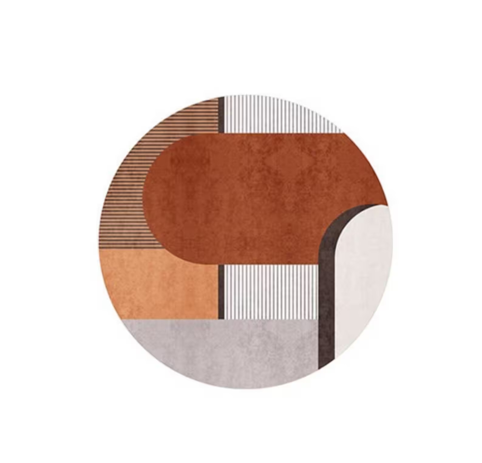 Hand-Tufted Round Wool Rug: Modern Geometric Design