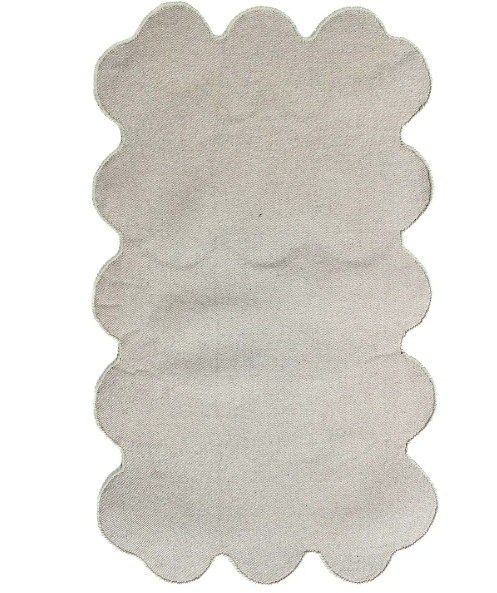 Sculpted Edge Hand Tufted Rug, Wavy Wool Area Rug Irregular Shape Rugs