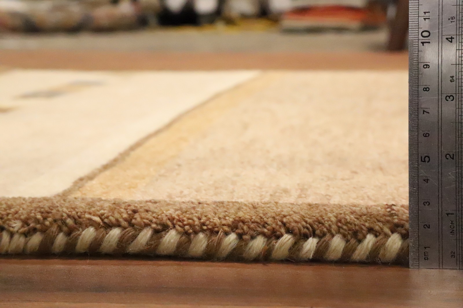 Earth-Tone Striped Rug 4×6 Handmade Modern Style for Cozy Living Spaces