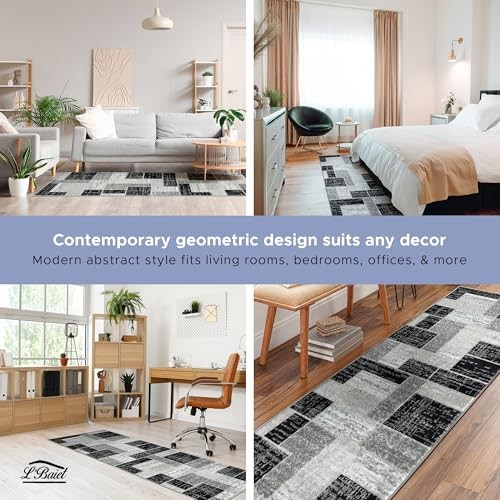 L’Baiet Verena Geometric Area Rug 8×10 Black Grey