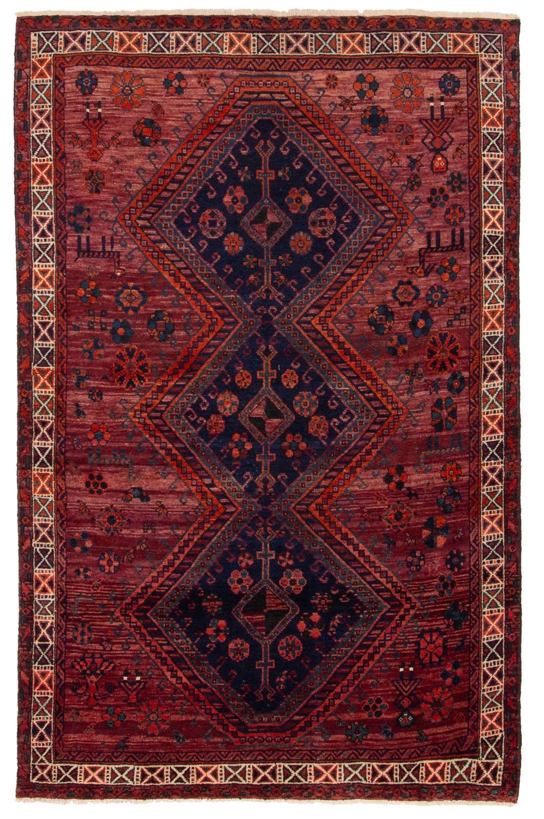 Vintage 4’8″ x 7’3″ Traditional Hand Knotted Vegetable Dye Wool Area Rug