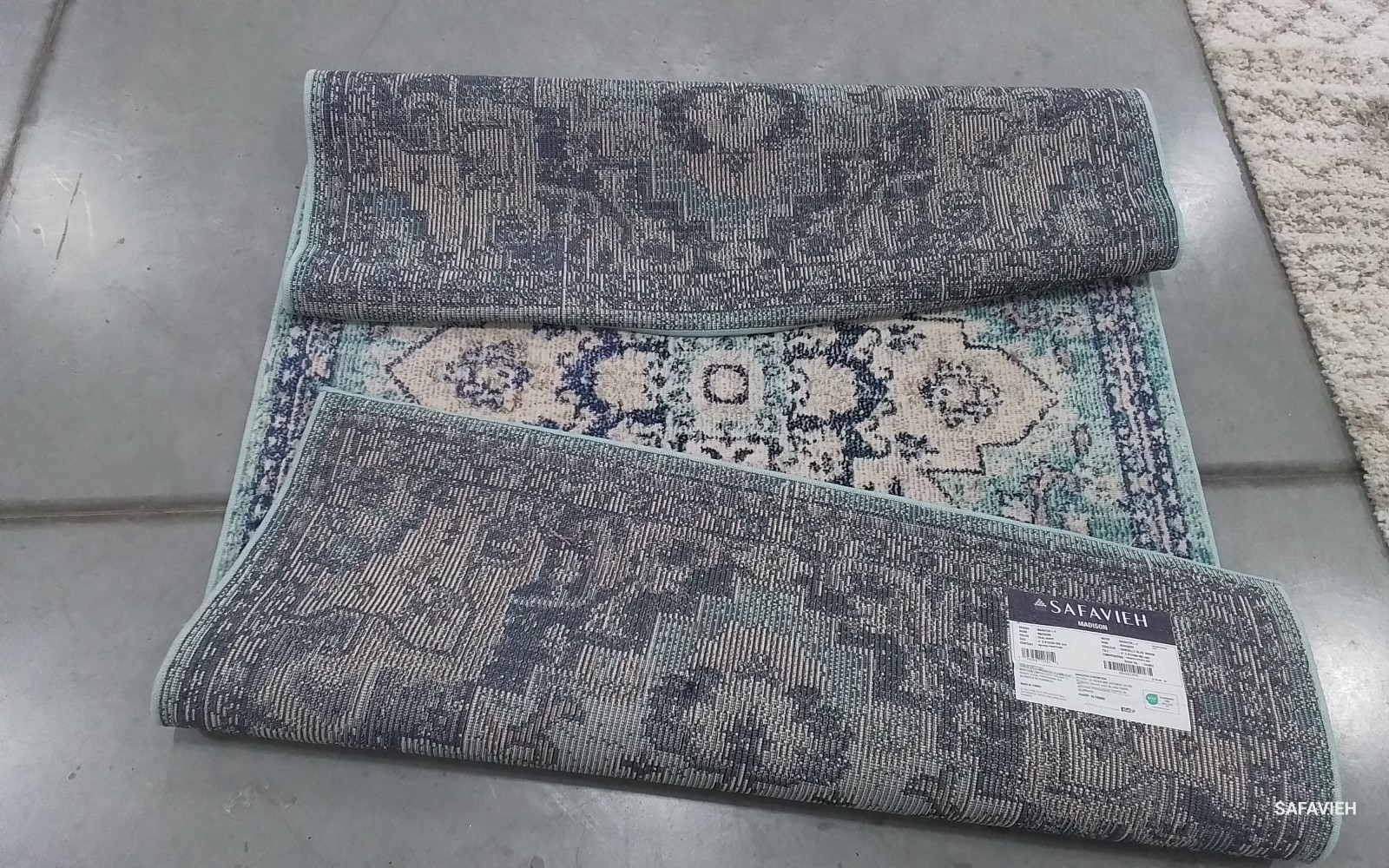 TEAL / NAVY 4′-0″ x 6′-0″ Flaw in Rug, Reduced Price 1172781993 MAD473K-4