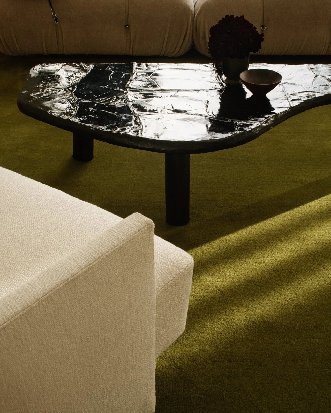 Hand-Tufted Wool Rug 9x12ft, Nordic Knots Grand Milano Green Area Rug 8×10 10×14