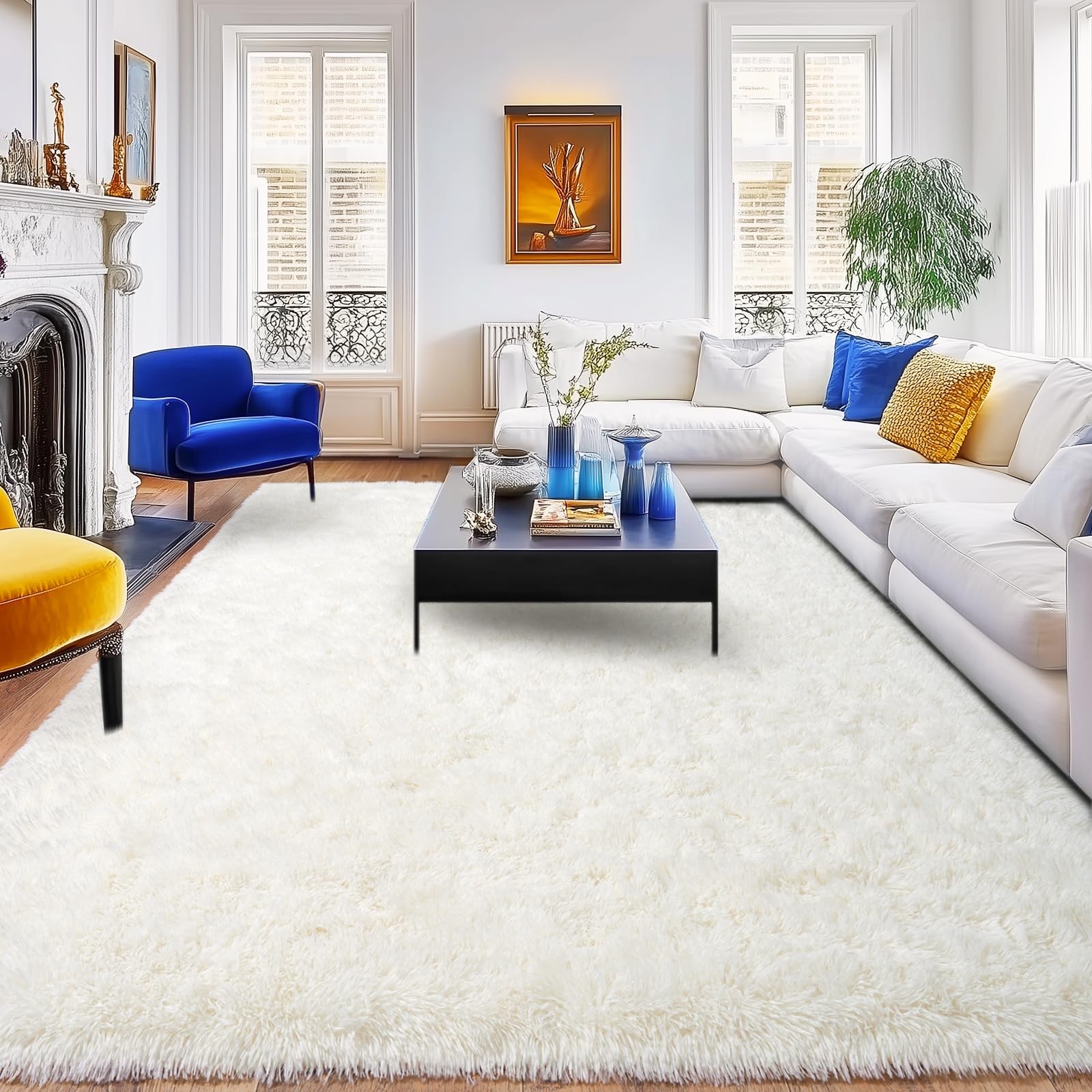 Fluffy Shag Rug 5×7 for Bedroom, Ultra Soft Plush Area Rugs for Living Room, …