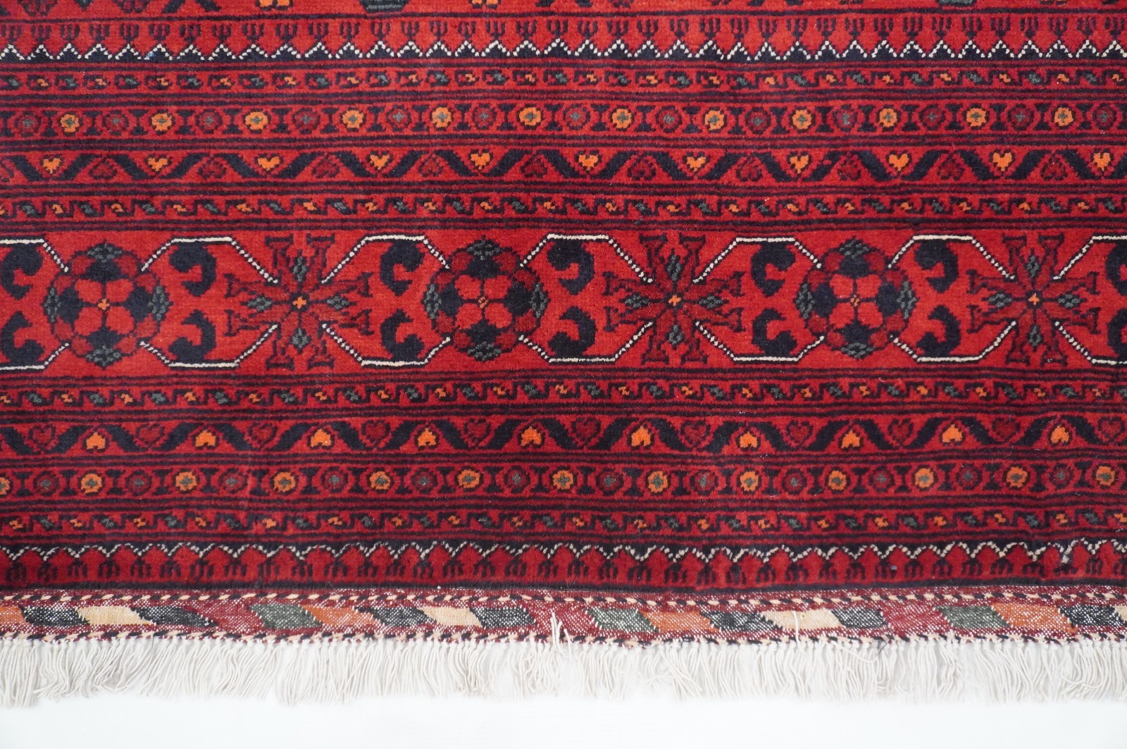 7×10 ft Red Khal Mohammadi Afghan Hand Knotted Wool Area Rug 6’7″x9’5″