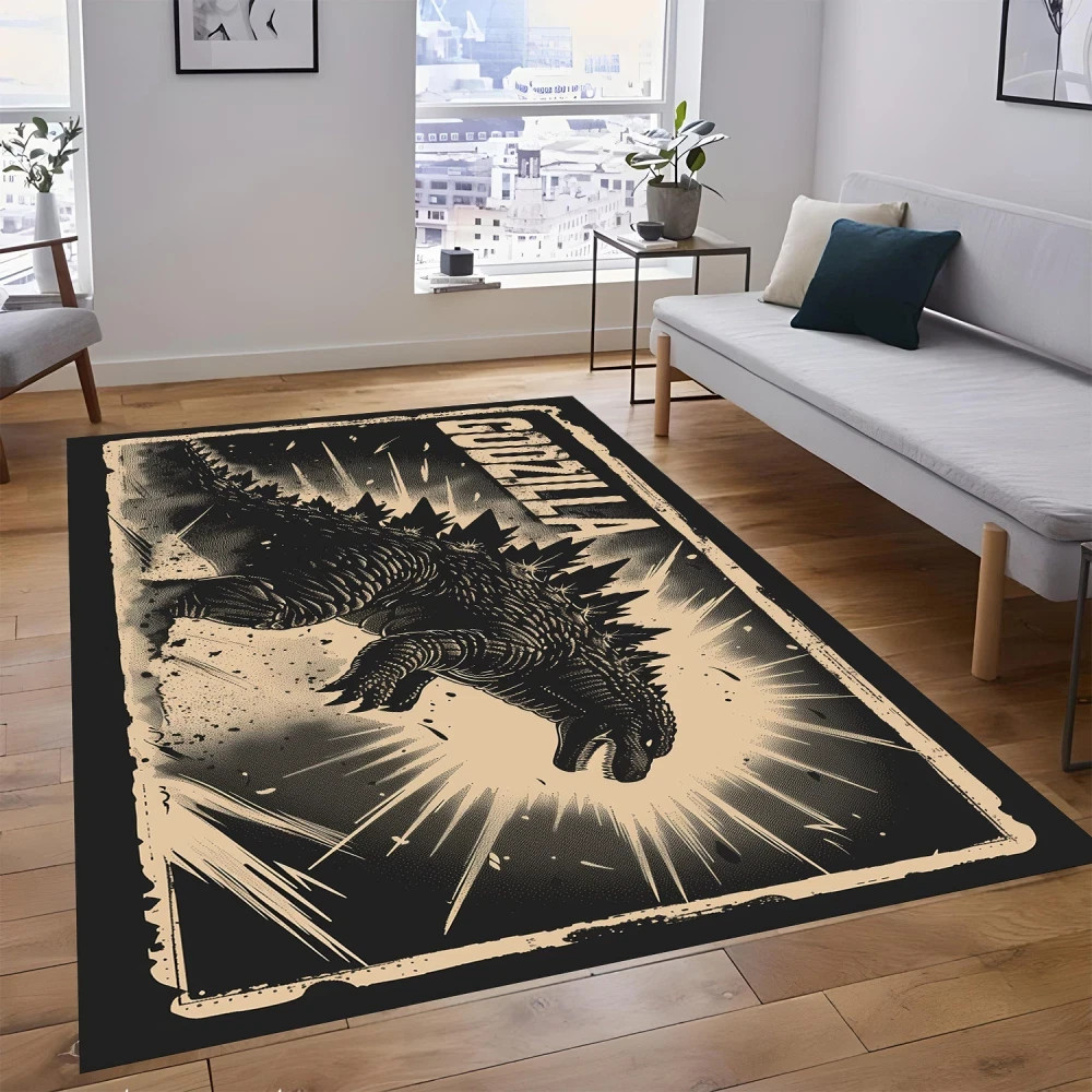 Home Decor Area Rug, Godzilla King of The Monsters King Ghidoran Movie Carpet