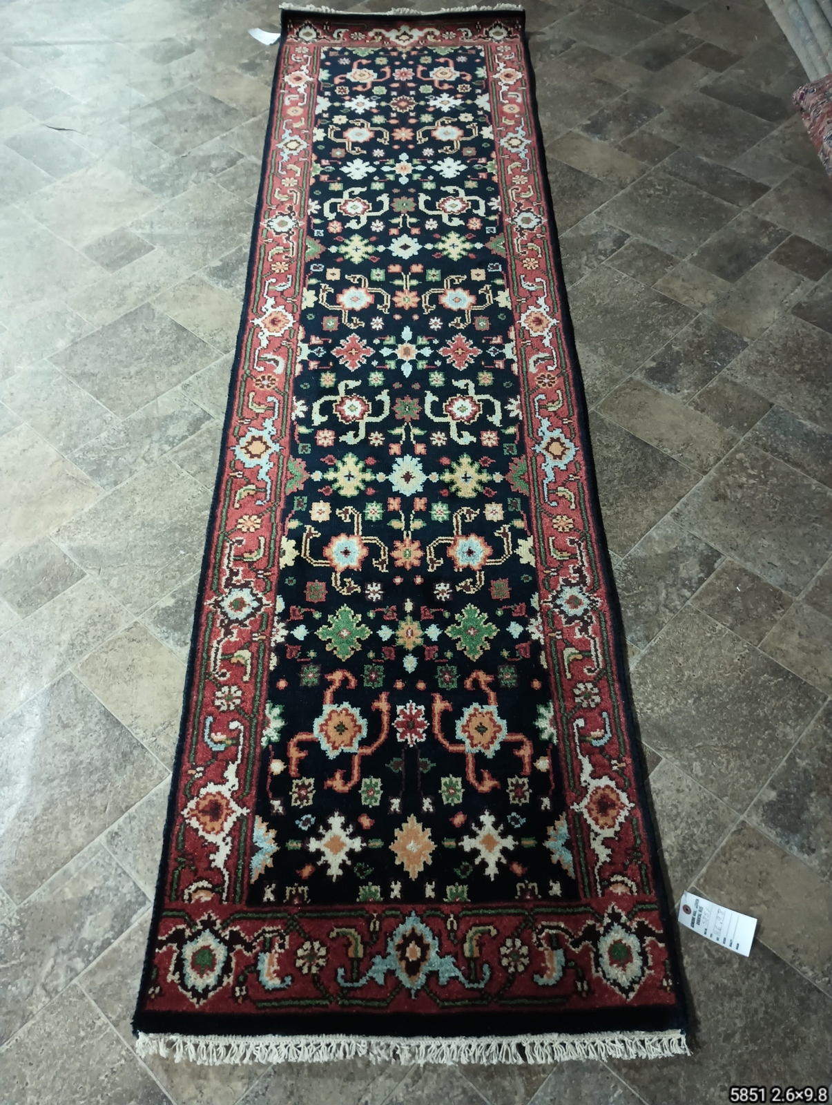 3×10 Runner Hand-knotted Wool BLACK #F-5851