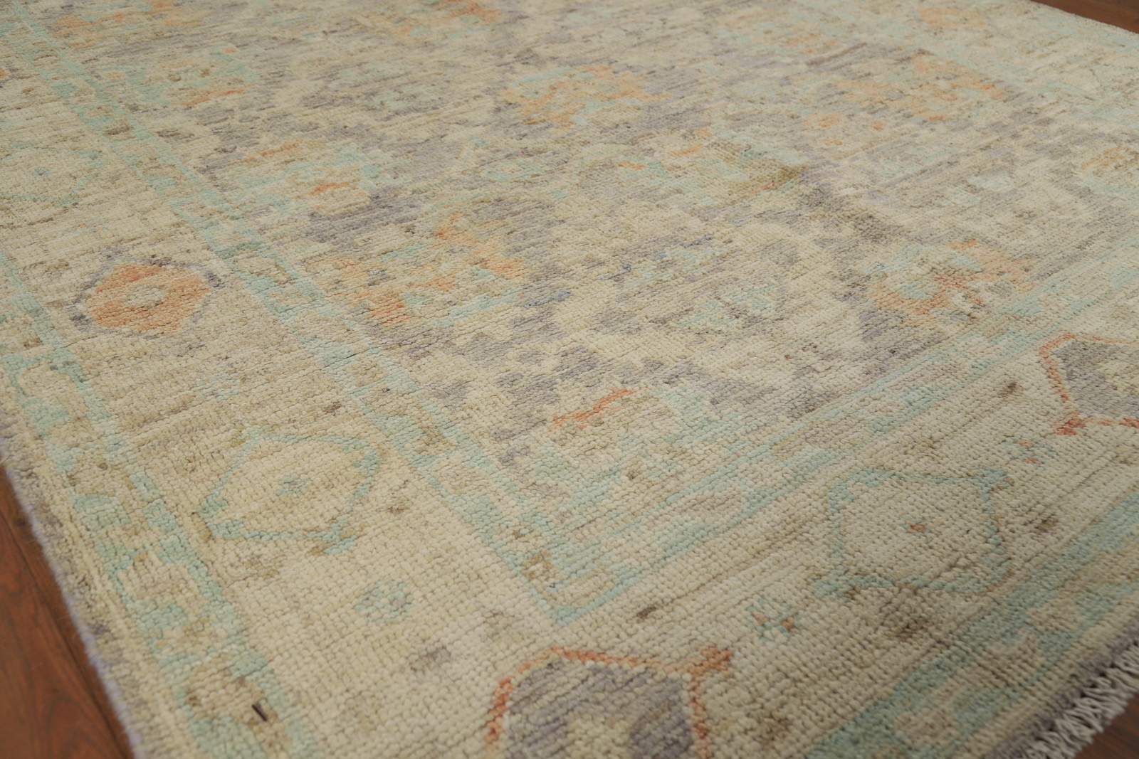 Vegetable Dye Authentic Oushak Turkish Rug 5×7 ft Handmade Wool Carpet