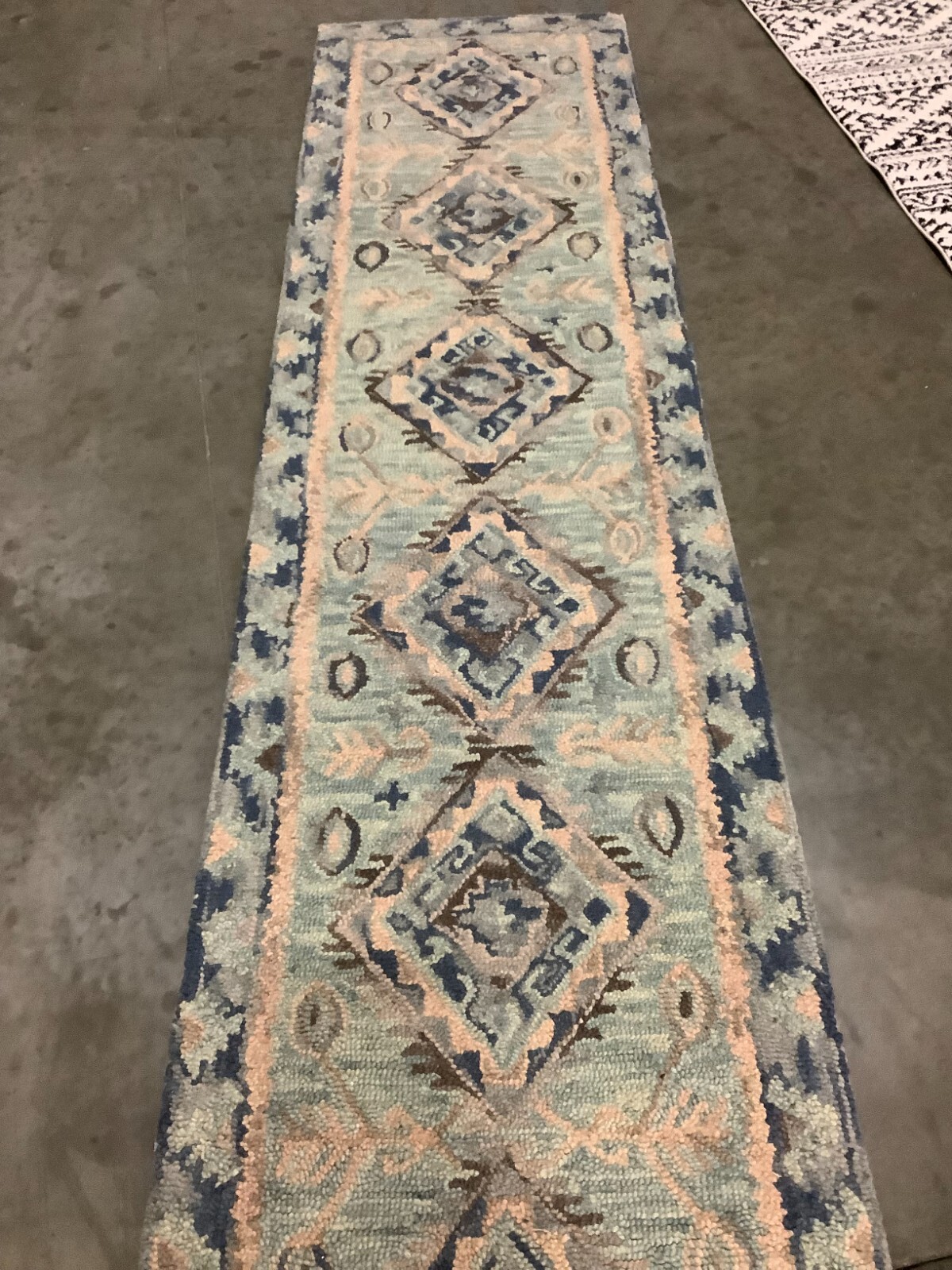 BLUE / BEIGE 2′-3″ x 13′-0″ Flaw in Rug, Reduced Price 1172671256 APN504A-213